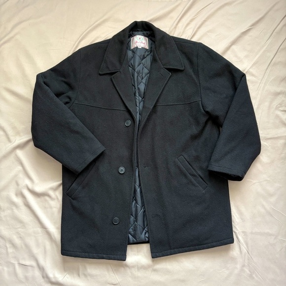 Bow Street Station Other - Vintage Black Wool Peacoat Men’s M | Quilted Lined Old Money Coat